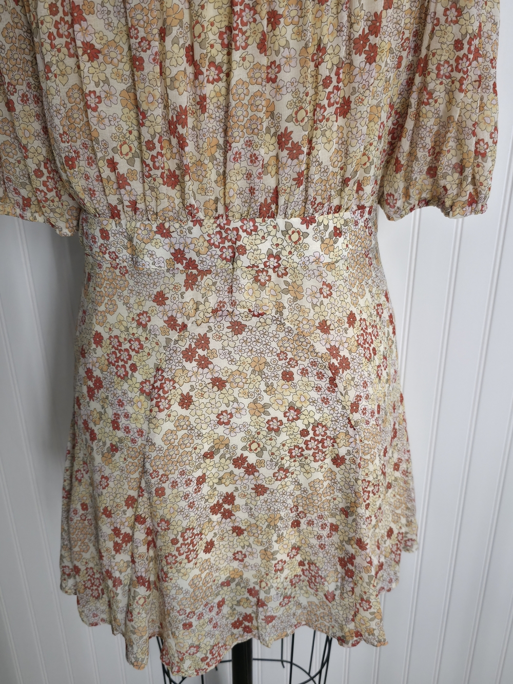 NWT Free People Floral Mini Dress Button Front Cottagecore Size M - Picture 8 of 15